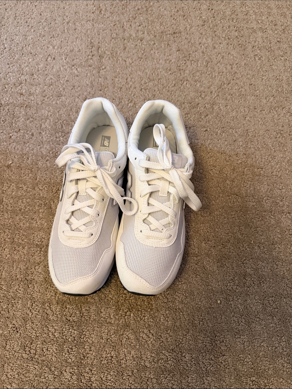 Kids New Balance 997 White Athletic Sneakers - Lightweight Lace-Up